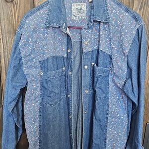 St. Andrews Blue Floral Denim Shirt